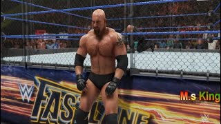 WWE 2k19 Goldberg vs Roman Reigns vs Baron Corbin Steel Cage Match on Fastlane in Hindi Commentary