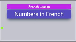 Numbers in french