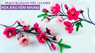 Cách Làm HOA ĐÀO HỒNG Bằng Kẽm Nhung Đón Tết Không Dùng Keo Nến / Sam Art & Craft