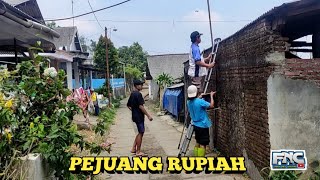 pasang kabel fiber baru ke pelanggan jarak 150 meter||suasana desa