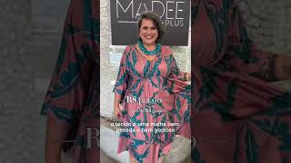 Vestido Kaftam Midi Plus Size Estampado Manga Curta