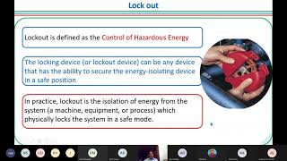 Webinar on  "Lockout -Tagout " as part of National Electrical Safety Week-2021