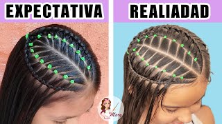 Expectativa y realidad (Peinado De Hoja Con Ligas Y Trenzas)