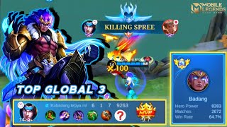 Epic Game Top Global 3 BADANG | Livestream 2024 | Season 34 | Mobile Legends