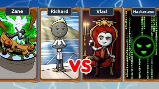 Zane and Richard Vs Vlad and Hacker.exe #stickwarlegacy