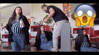 MY WATER BROKE PRANK ON HUSBAND !! *MUST WATCH HIS REACTION*