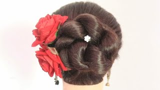 lovely juda bun hairstyles for wedding party  || easy cute #hairstyles #bunhairstyle #hair