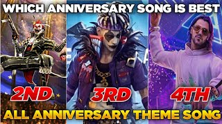 Free Fire 2nd , 3rd and 4th anniversary theme song | Which Song Is Best | Free Fire 4th Anniversary