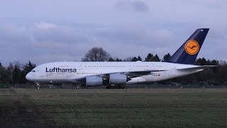 ✈ Lufthansa A380 Low Pass and Landing at Hamburg Airport