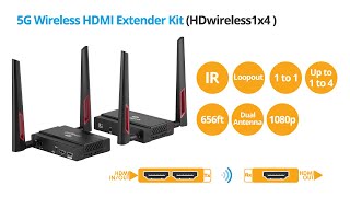 gofanco 5G Wireless HDMI Extender Kit – Up to 656ft (HDwireless1x4)