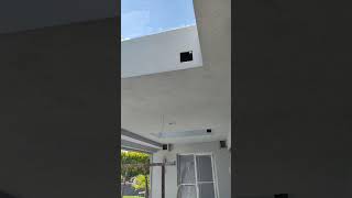 Soffit terrace silicone plaster. Set of lights and projectors.