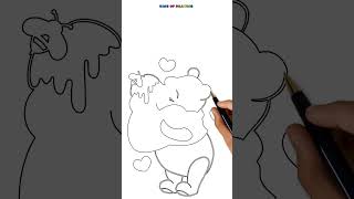 How to Draw Winnie the Pooh in Love #shorts