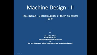 46.Unit-II-Virtual number of teeth on helical gear