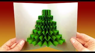 Christmas Tree Pop Up Card / greeting holiday cards latest design handmade - tree in card. HandMade