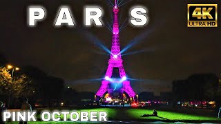 【4K】🇫🇷Paris Eiffel Tower Pink Illumination - October 2021