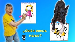 ¿Quién DIBUJA MEJOR Lana o Súper Abu? Reto Muy Divertido de dibujo!