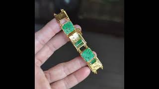 Gem Gardener: Vintage Carved Chinese Jade Bracelet 20k