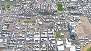 Fairfield city California USA 3d model 35km