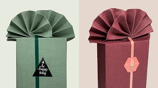 Gift Wrapping | 禮物包裝创意 + 長方形包禮物方法（扇形）