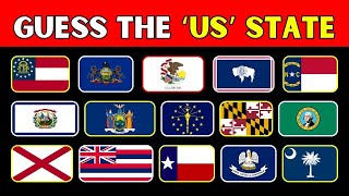 Guess the US 🇺🇸 State by Flag Quiz! 🚩 Can You Identify All 50 States?