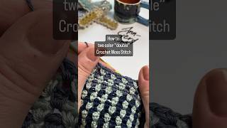 (double) Crochet Moss Stitch - with two colors