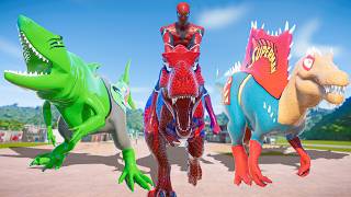 ALL SuperHero Dinosaurs Battle in Jurassic World Dinosaurs Fighting TRex vs IRex Green Dinosaur