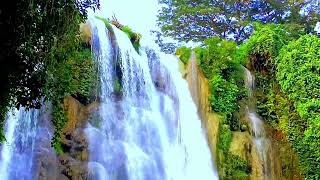 THE SOUND OF THE WATERFALL FLOWING CLEAR AND CLEAN