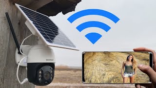 БЕСПРОВОДНАЯ WIFI ПОВОРОТНАЯ КАМЕРА НА СОЛНЕЧНЫХ БАТАРЕЯХ