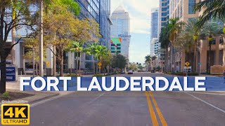 FORT LAUDERDALE. Walking through Downtown. [4K]