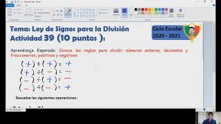 Ley de Signos para la División