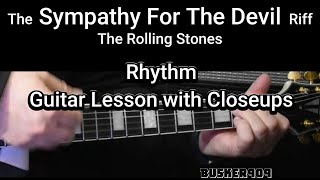 The "Sympathy For The Devil" Riff  - Strum Pattern - (No Chat) Guitar Cover/Lesson with Closeups (6)