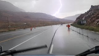 Running on Empty in Moab UT.. Torrential Rain Flooding the streets.. !