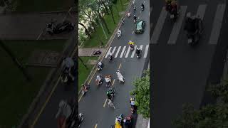 Vietnam Street Crossing in Traffic. #travel #vietnam #saigon #driving