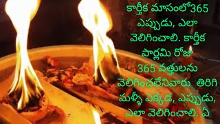 365 vattulu Ela veliginchali|Karthika masam 365 vattulu|Karthika pournami pooja vidhanam