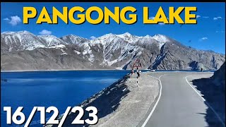 Pangong Lake Tour || 16 December 2023 || Road Conditions Updates 😳@soloriderhsk