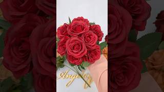 DIY material for artificial simulation flower bouquet with 9 rose heads #diy # #rose A6999