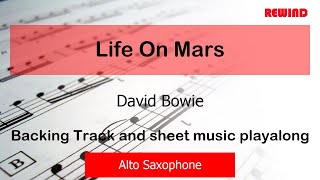 David Bowie Life On Mars Alto Sax Backing Track and Sheet Music