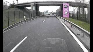 4 John Goldie leaving the Eurotunnel in France, heading for Rallye du Labourd