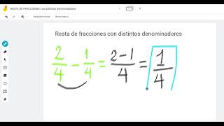 RESTA de fracciones con distintos denominadores