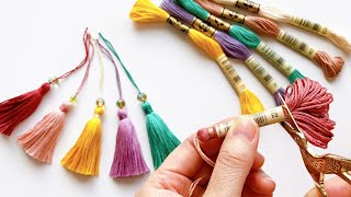 【簡単】タッセルの作り方 - 刺繍糸で作る可愛い小物・房飾り・髪飾りにも | How to Make Embroidery Thread Tassel - Easy DIY Tassel Making