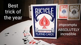 Don't miss the BEST impromptu card trick of the year