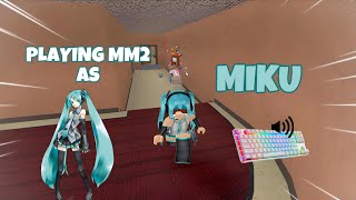 MIKU DESTROYS TEAMERS IN MM2 + GAMEPLAY (KEYBOARD ASMR)