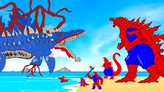 Rescue Team GODZILLA SPIDER From MOSASAURUS ZOOCHOSIS : Who Will Win? | Godzilla Cartoon Compilation