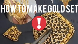 how to make gold set|| making haar set|| gold set how its made|| sony ka set #goldjewellery