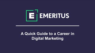 A Quick Guide to a Career in Digital Marketing