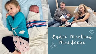 Big Sister Meeting Little Brother For The First Time | Sadie and Mordecai Meet 😍