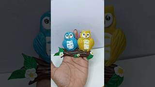 Diy owls with clay 🦉❤️ making owls with home decor #subscribe #owls #clayart #viral #shorts