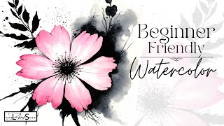 Artistic Simplicity: Painting a STRIKING Flower with Just TWO Colors!! Beginner Friendly Watercolor!