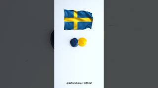 Can You Guess the Sweden Flag's Mixed Colour? #colormixing #asmr #satisfying