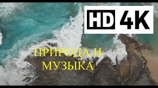 Красивая природа, осень, океан, реки, горы  и морские животные с приятной музыкой